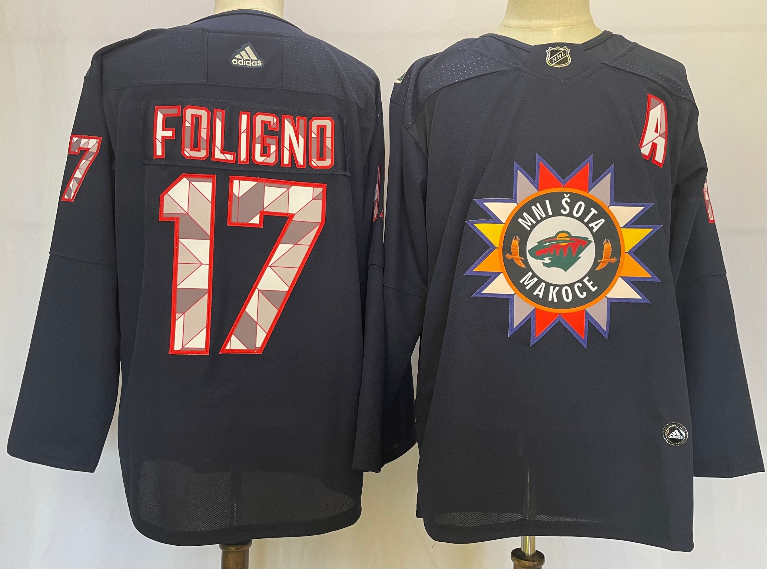 Men Minnesota Wild #17 Foligno Blue New 2022 Adidas NHL Jersey->minnesota wild->NHL Jersey